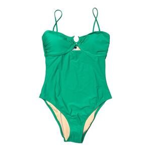 J. Crew Factory Green Ring One-Piece Swimsuit Size M NWT
